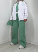 ست چهار تیکه(سویشرت+شلوار+کراپ+کلاه) - Image 8