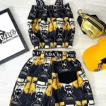 ست کراپ شورتک prada